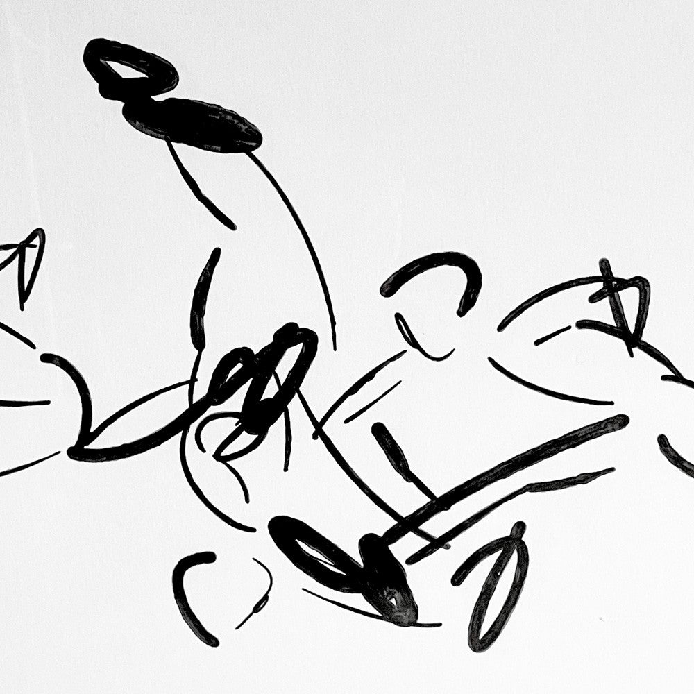 水戸部春奈 Running Drawing 2021 ドローイング 原画 42 × 30cm 額装品 現代作家■