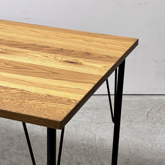 ニコアンド ファニチャーアンドサプライ niko and ... FURNITURE & SUPPLY ホワイトオークシリーズ ダイニングテーブル オーク無垢材 アイアン W155cm ●