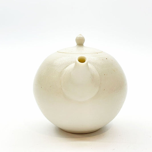 加藤財 Takara Kato 白丸 急須 小 後手 白磁 陶磁器 ティーポット茶器 H9cm 現代作家 美品 ★
