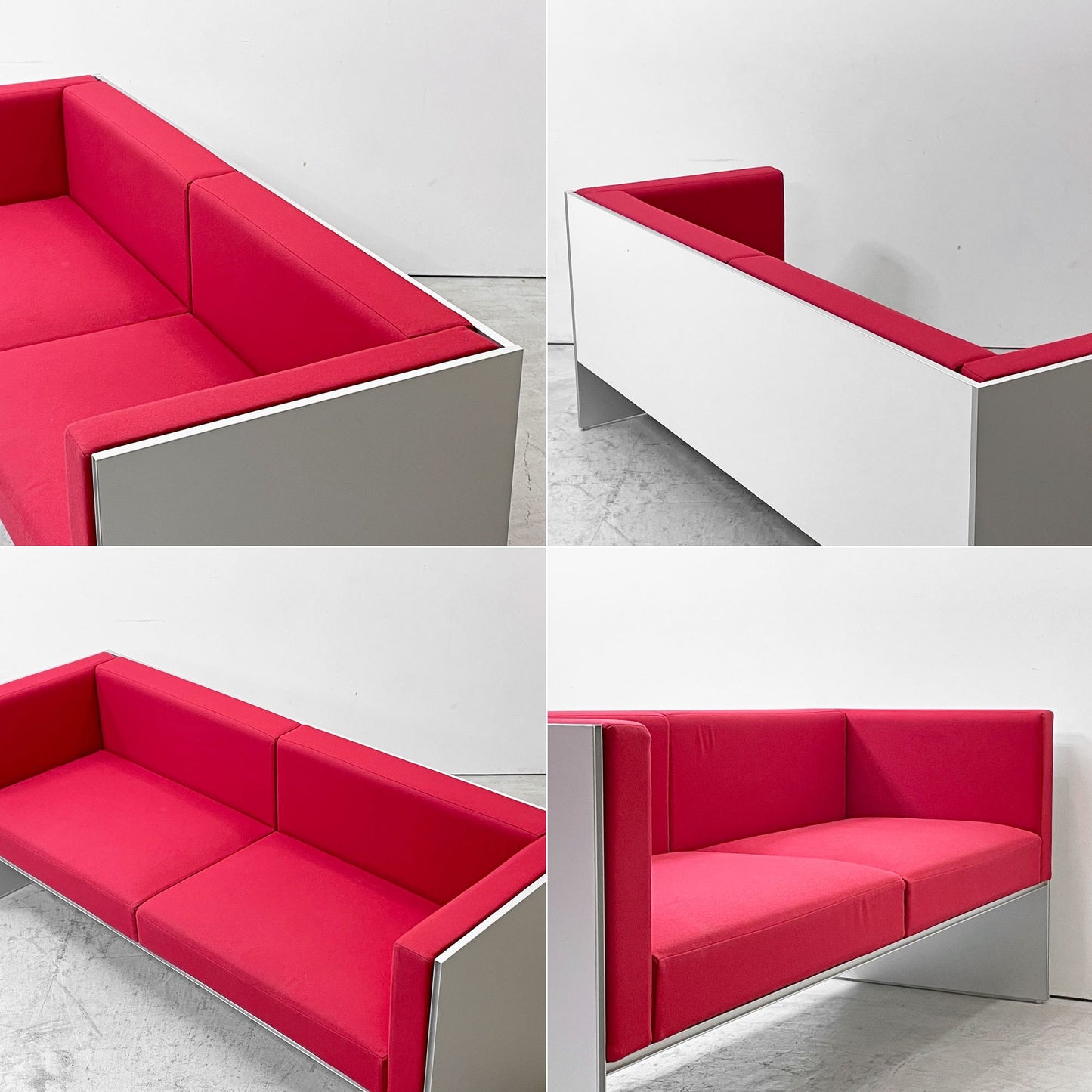 カッシーナイクスシー Cassina ixc. エアーフレーム AIR FRAME 30073 ミッドソファ MID SOFA 3人掛け 2シーター W166cm レッド系 ファブリック デヴィッド・チッパーフィールド ●