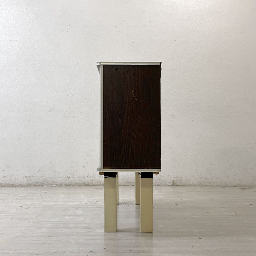 モンファニチャー MON FURNITURE ジャパンビンテージ Japan Vintage ガラス扉 キャビネット 食器棚 飾り棚 W118cm リメイク家具 昭和レトロ ●