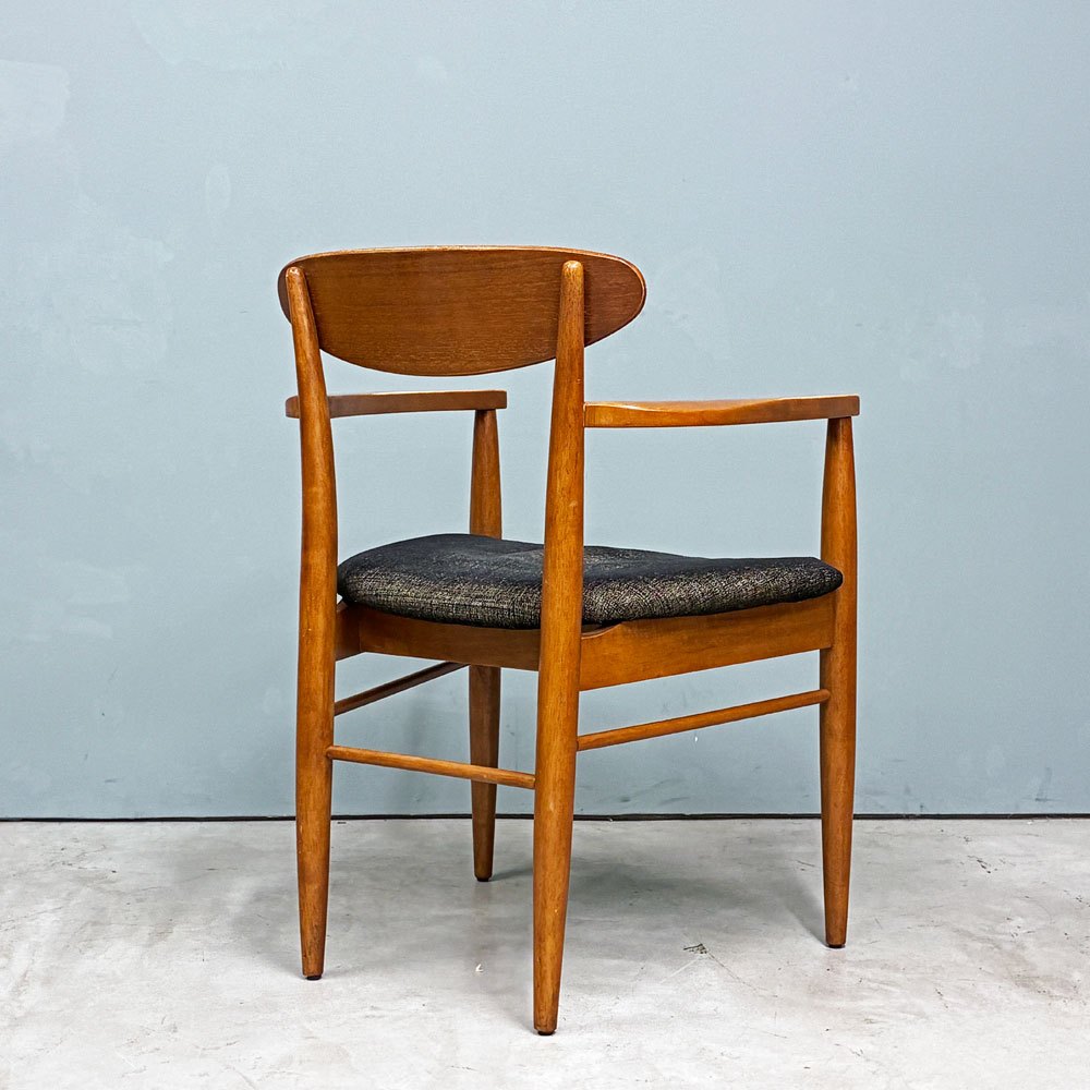 アクメファニチャー ACME Furniture トラッセル アームチェア TRESTLES ARM CHAIR ダイニングチェア ウォールナット ファブリックシート USビンテージスタイル 現状品 A ◎