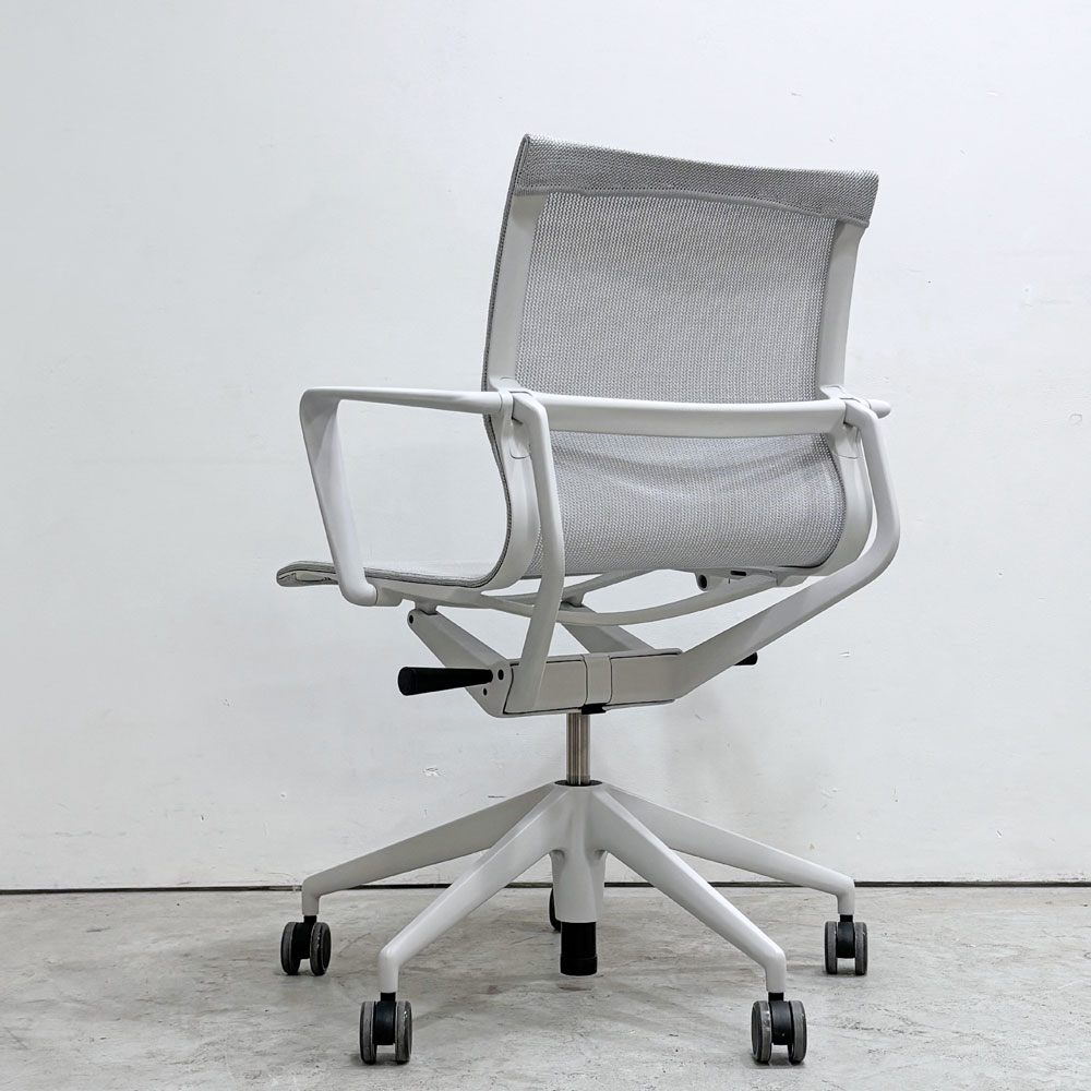ヴィトラ Vitra フィジックス Physix デスクチェア オフィスチェア アルベルト・メダ シルバーグレー×ソフトグレー キャスターベース 昇降機能 リクライニング 2022年製 ●