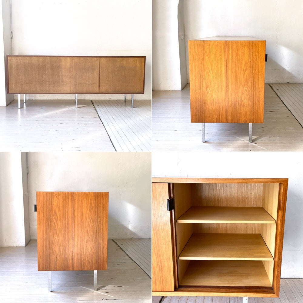 ノル Knoll ビンテージ クレデンザ Credenza サイドボード ウォールナット レザーハンドル フローレンス・ノール Florence Knoll ミッドセンチュリー ★