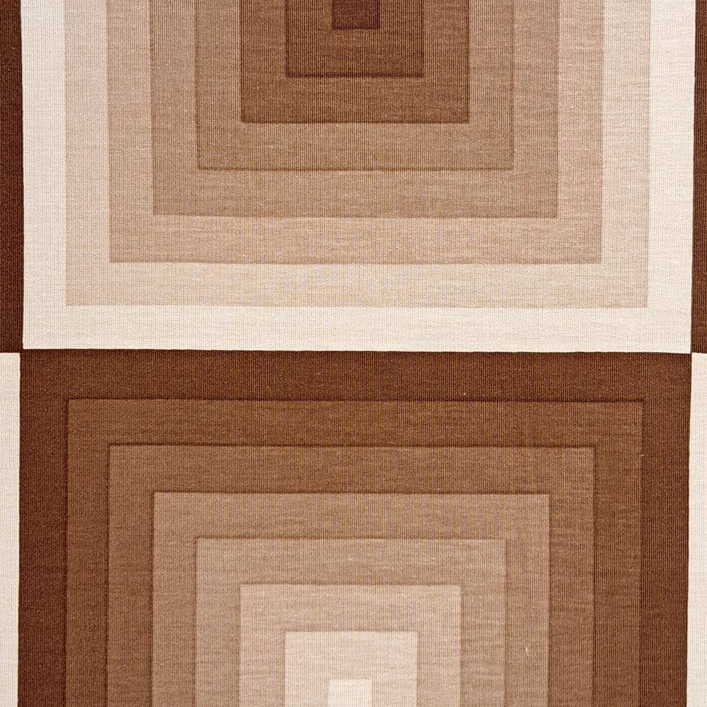 ヴェルナー・パントン Verner Panton ミラ エックス MIRA-X Mira-Spectrum スクエア SQUARE 103×73cm ブラウン系 コットン ビンテージ ファブリックパネル 希少 ●