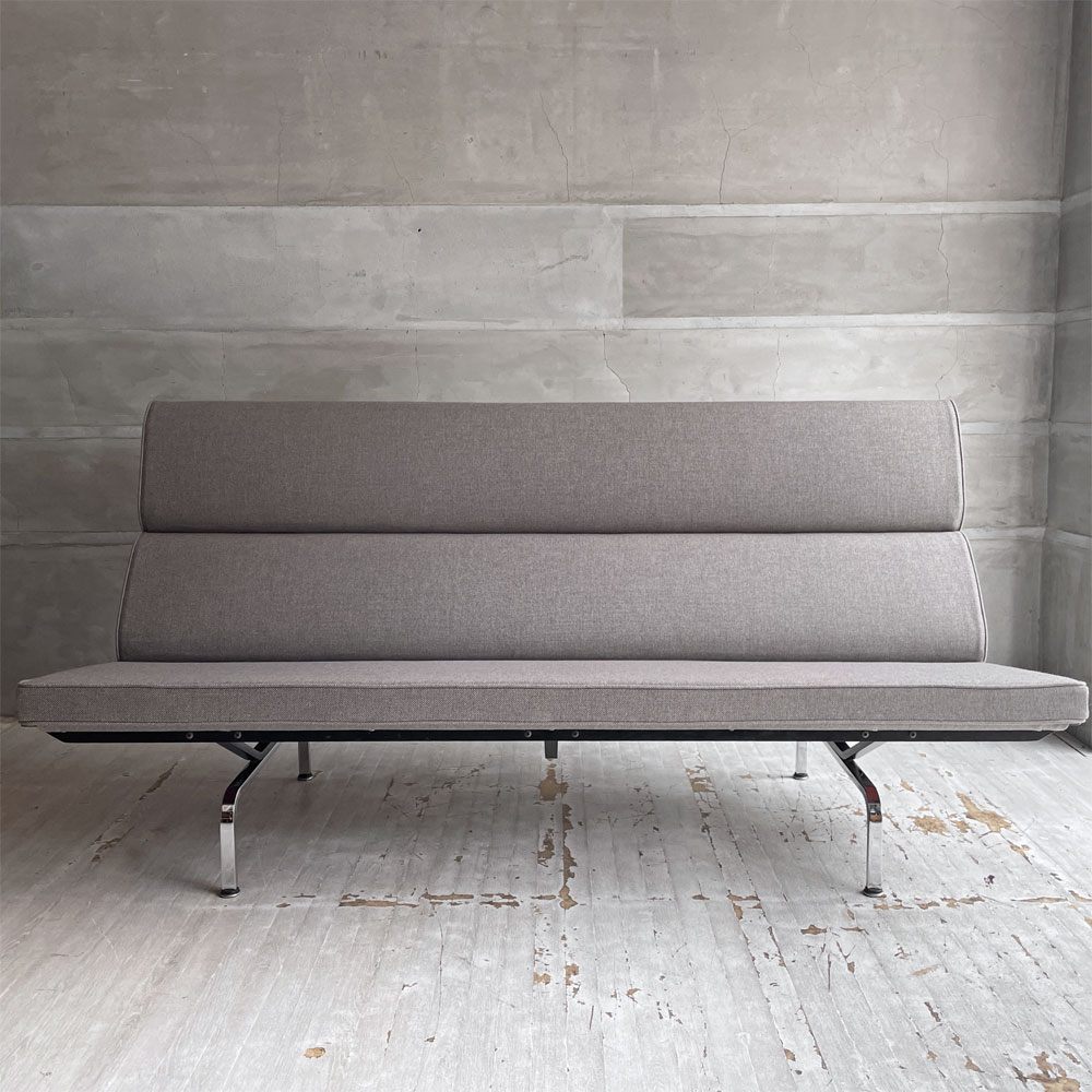 ハーマンミラー Herman Miller イームズソファ コンパクト  Eames Sofa Compact 3P 3人掛け C&R. イームズ ミッドセンチュリー ファブリック・ウレタン 張替済 ♪