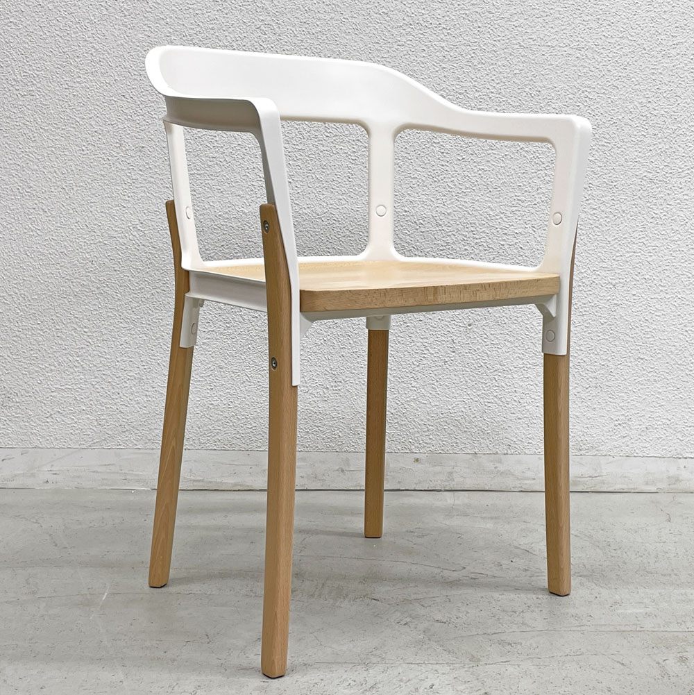 マジス MAGIS スティールウッドチェア Steelwood Chair ホワイト＆ビーチ アームチェア ロナン & エルワン・ブルレック イタリア A 〓