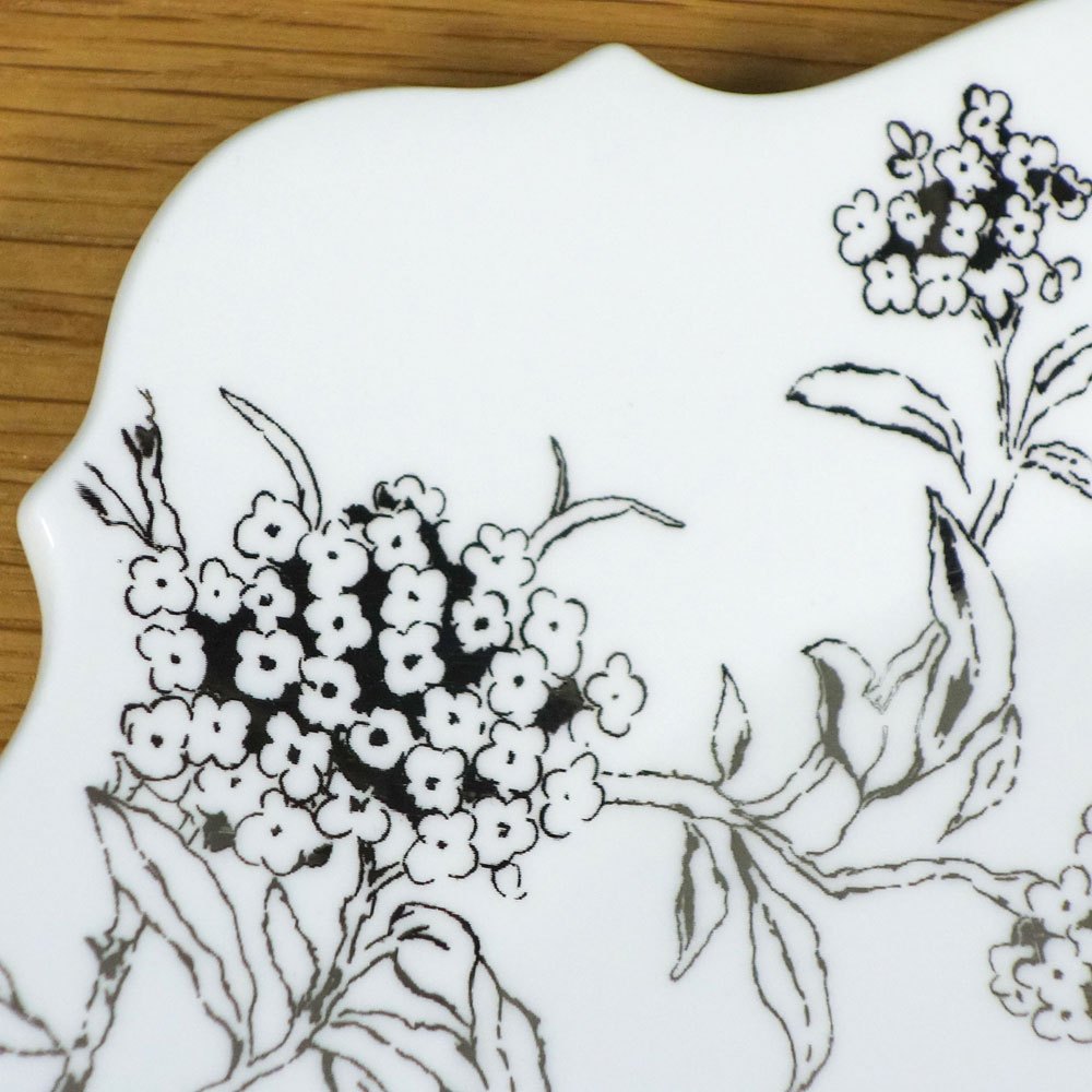 ウェッジウッド WEDGWOOD シノワズリ プラチナ スクエアプレート w23cm ジャスパーコンラン 英国製 B ◎