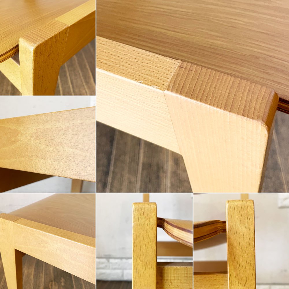 天童木工 Tendo ダイニングチェア S-0507NA-ST ブックチェア 図書館椅子 オーク材×ビーチ材 板座 水之江忠臣 定価￥40,700- A ◎