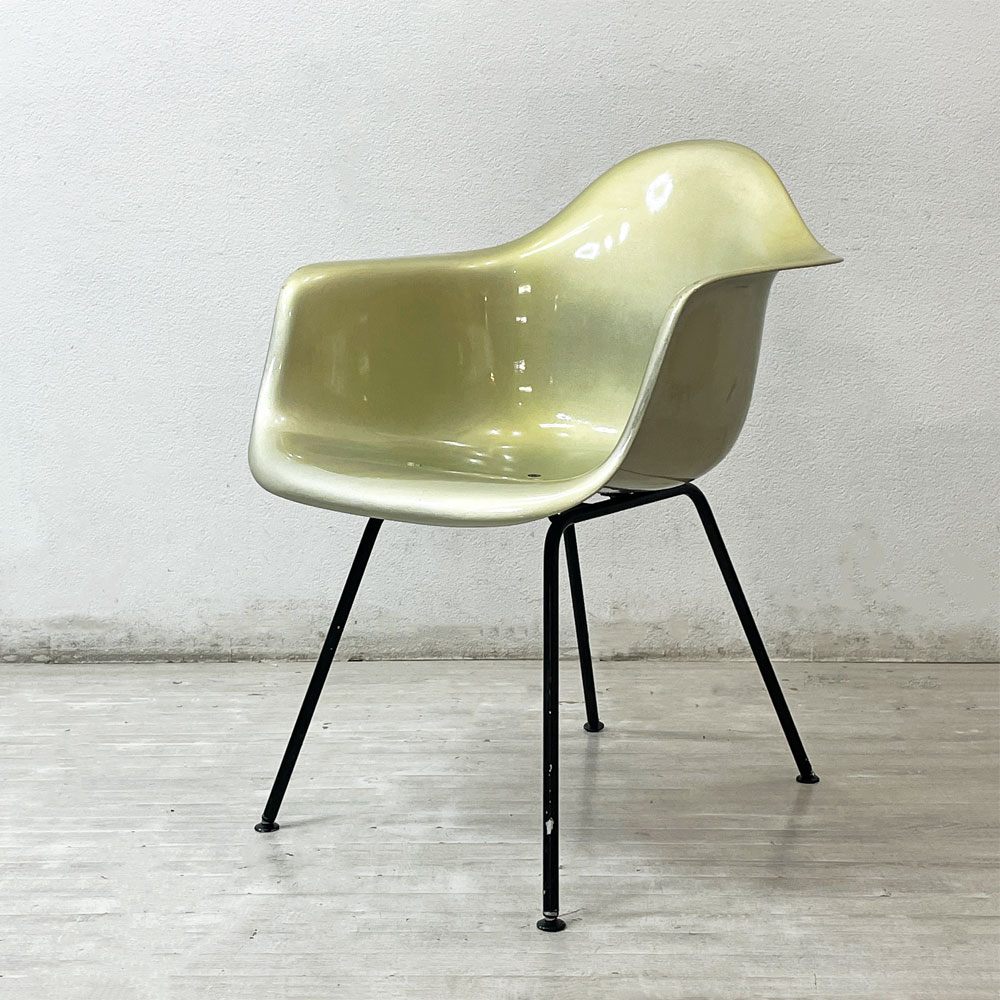 ハーマンミラー Herman Miller アームシェルチェア セカンド 2nd FRP Hベース イームズ ミッドセンチュリー リペイント品 ●