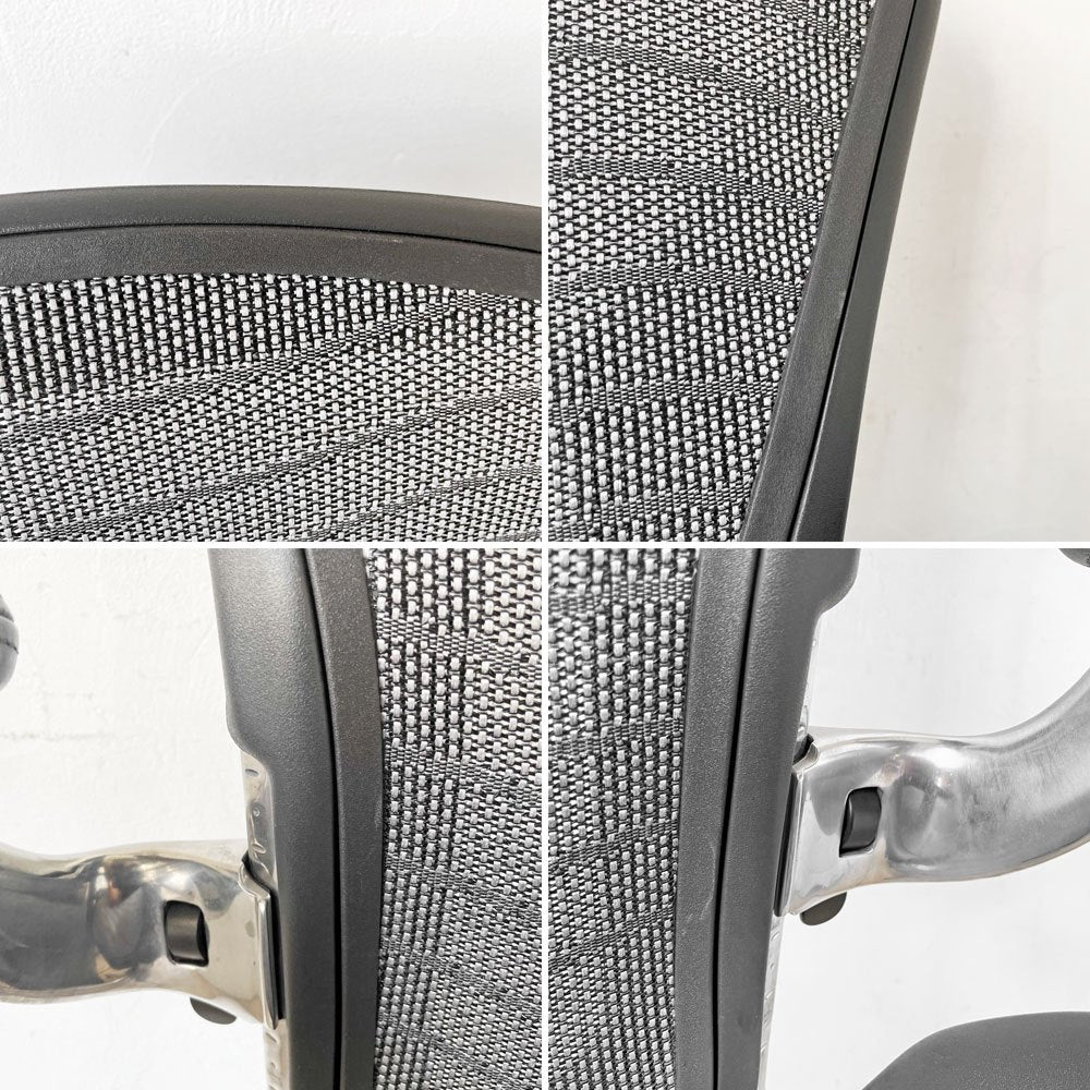 ハーマンミラー Herman Miller アーロンチェア Bサイズ ポスチャーフィット ウェイブ ポリッシュドアルミベース ビル・スタンフ ＆ ドン・チャドウィック ★