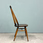 アーコール Ercol ゴールドスミス ダイニングチェア ハイバック スティックバック エルム材 ダークブラウン 古代色 UKビンテージ 英国 ◎