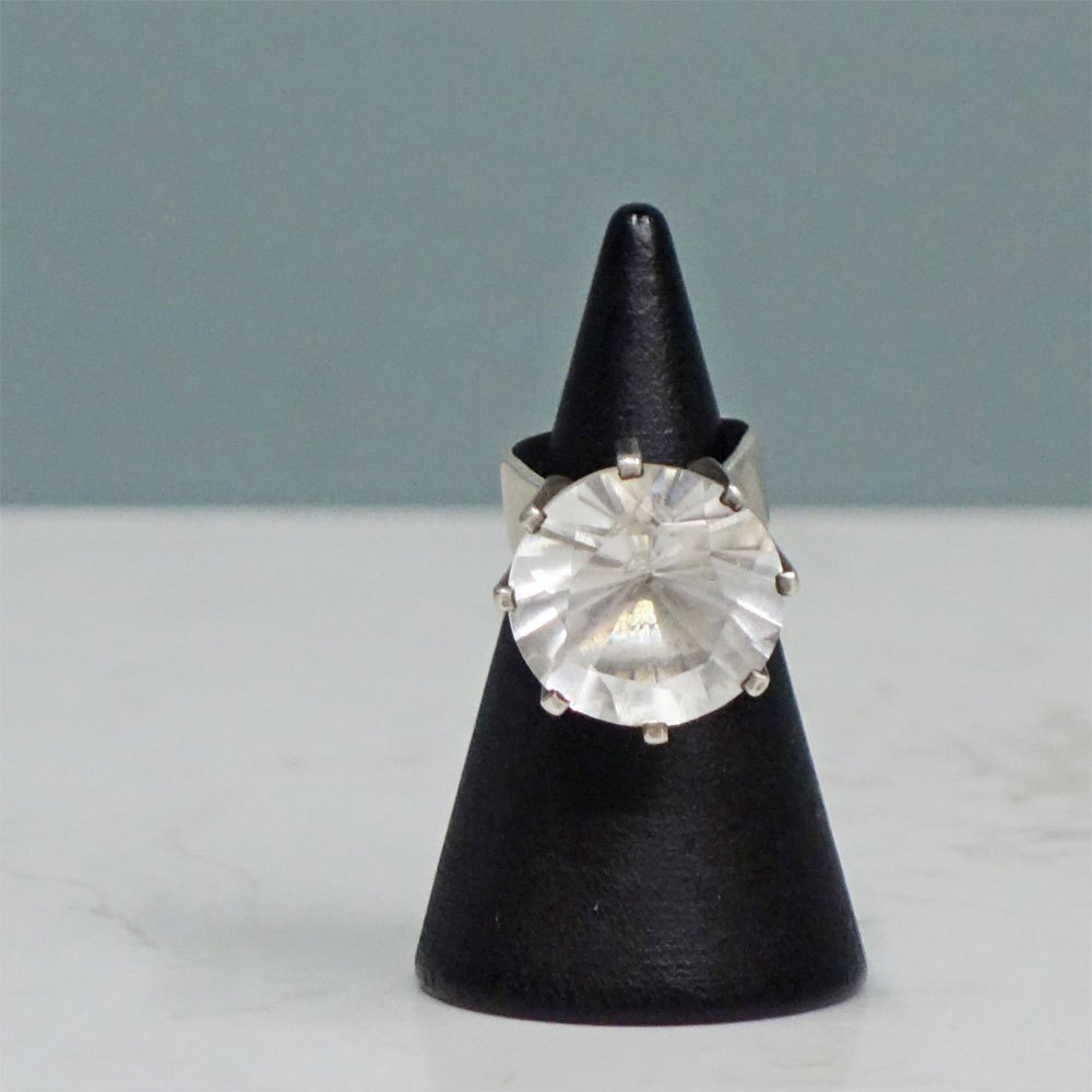 Ge-Ka-Smyckek スターリングシルバー リング 6.5号 ロッククリスタル 1966年製 G.KAPLAN スウェーデンビンテージ 北欧 ◎