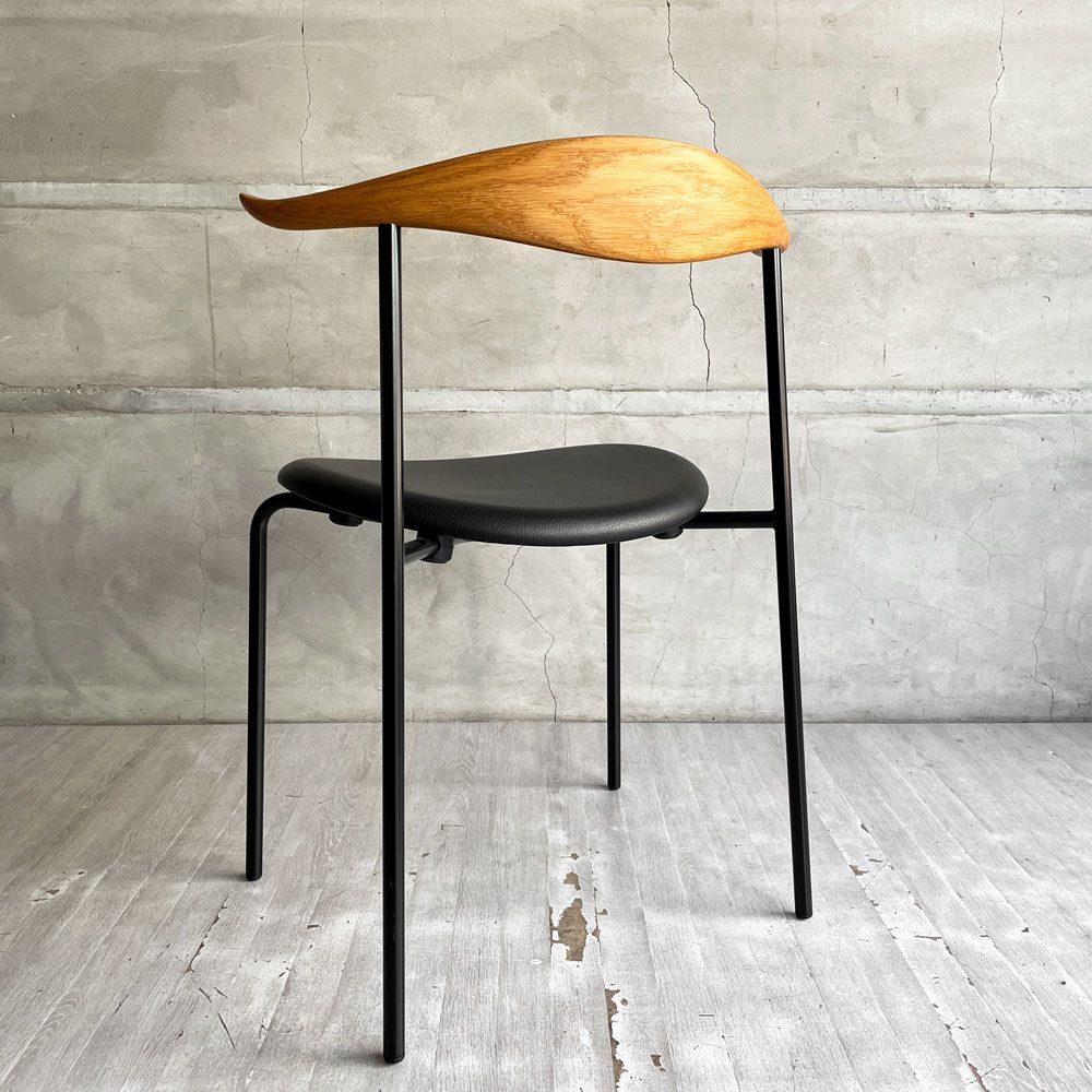カールハンセン＆サン Carl Hansen & Son CH88P ダイニングチェア オーク材 本革 ブラックレザー ハンス・J・ウェグナー デンマーク 北欧家具 美品 ♪