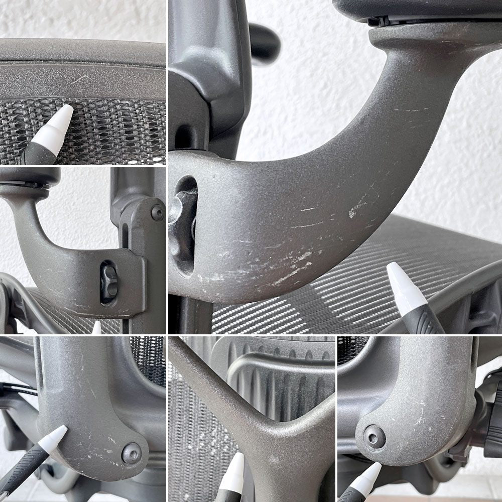 ハーマンミラー Herman Miller アーロンチェア クラシック Bサイズ ポスチャーフィット フル装備 グラファイトベース デスクチェア オフィスチェア ◇