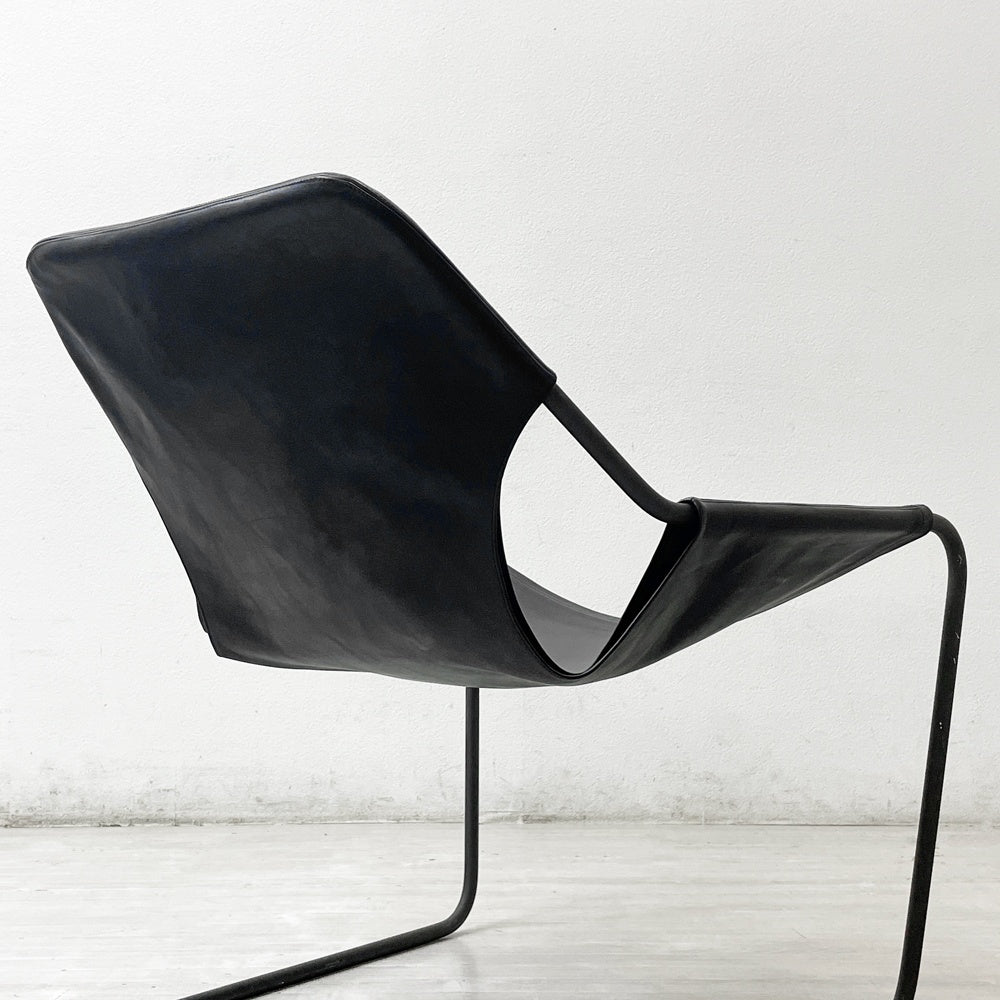 オブジェクト OBJEKTO パウリスターノ PAULISTANO ARM CHAIR アームチェア ブラックレザー パウロ・メンデス・ダ・ロシャ MoMA 参考定価￥528,000- ●