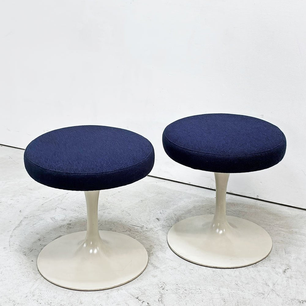 ノル ノール Knoll ビンテージ チューリップ スツール 回転式 エーロ・サーリネン Eero Saarinen スペースエイジ ミッドセンチュリー ウレタン・ファブリック交換品 ●