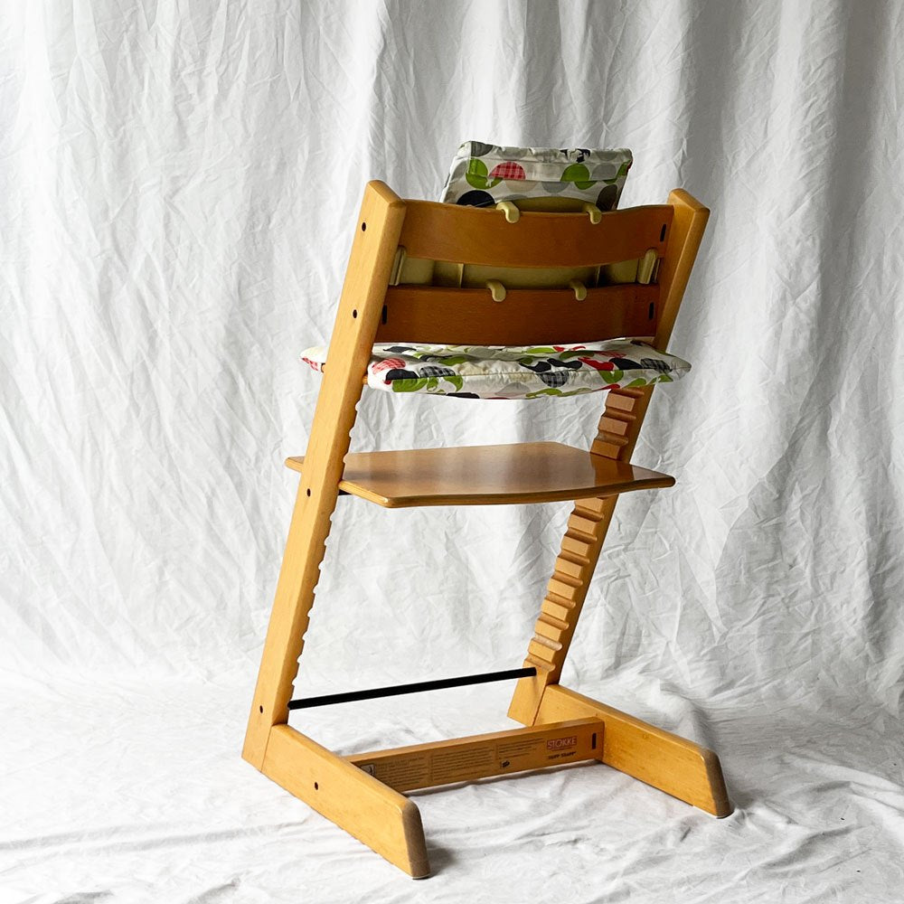 ストッケ STOKKE トリップトラップ TRIPP TRAPP ベビーチェア キッズチェア ベビーセット付き ナチュラル S/N3~ノルウェー 北欧家具 廃番クッション ◇