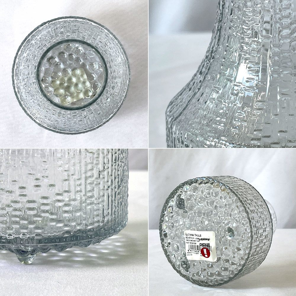 イッタラ iittala ウルティマツーレ Ultima thule ベース リサイクルエディション タピオ・ヴィルカラ Tapio Wirkkala フラワーベース 花瓶 ガラス H9.5cm フィンランド 北欧 定価22,000円 ◇