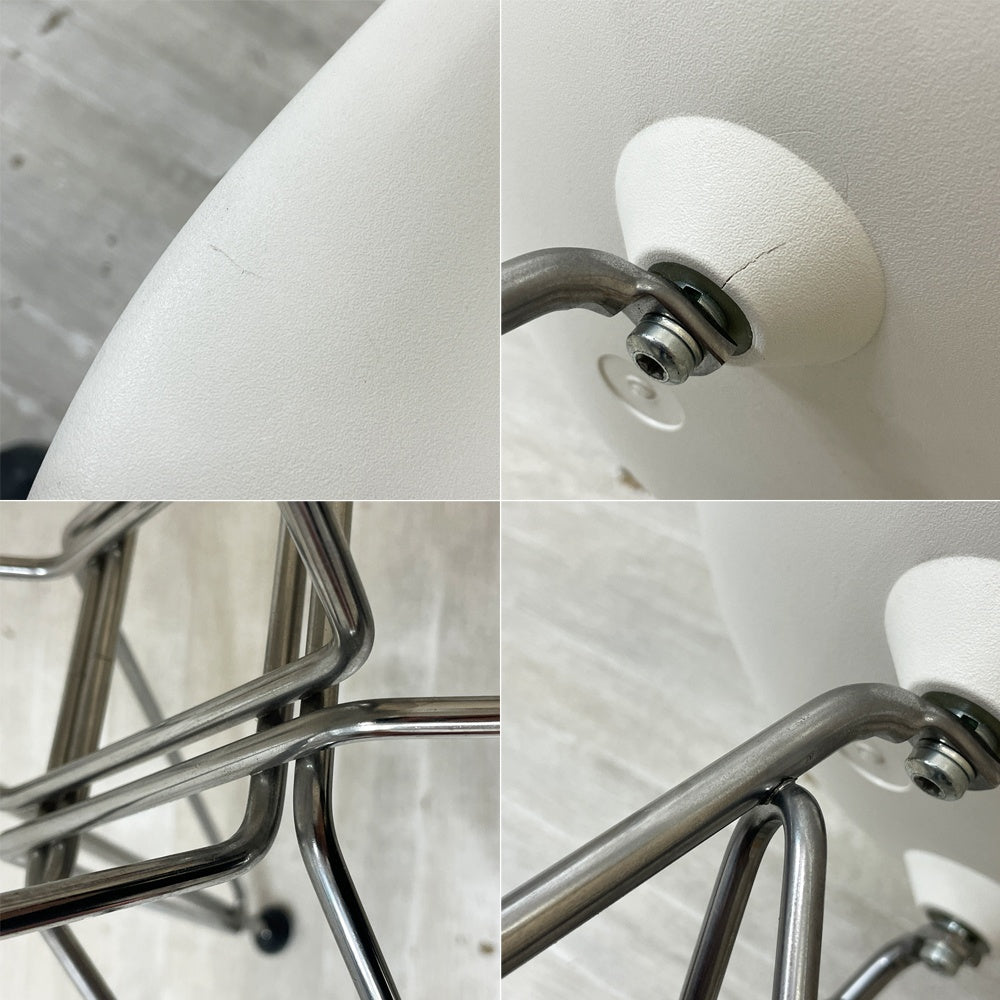 ハーマンミラー Herman Miller サイドシェルチェア ポリプロピレン製 エッフェルベース ホワイト C&R イームズ ミッドセンチュリー B ●
