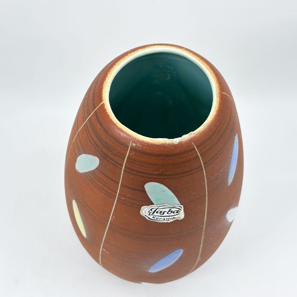 ヤスバ・ケラミック Jasba Keramik フラワーベース 花瓶 花器 テラコッタスタイル 1926-1971年 旧西ドイツ ビンテージ アンティーク ●