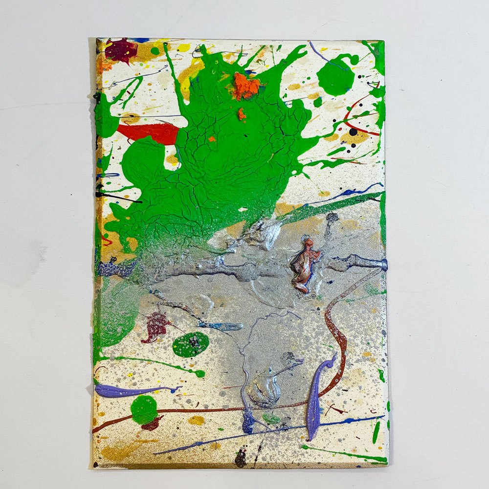 今井アレクサンドル ポストカード 油絵原画 アート 抽象画 アンフォルメル 10×15㎝ 直筆サイン 2015年 現代アート 今井俊満 E ★
