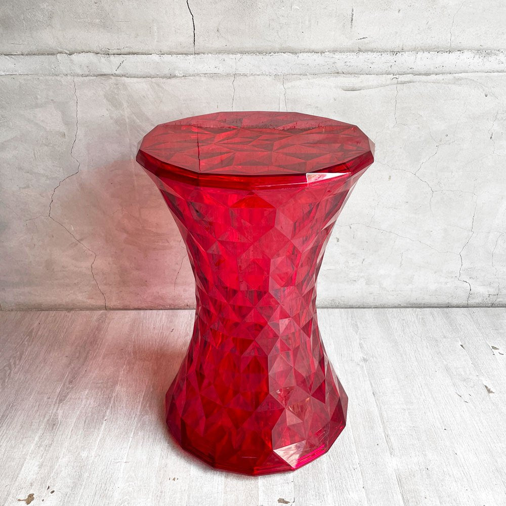カルテル Kartell ストーン STONE スツール レッド サイドテーブル ポリカーボネート マルセル・ワンダース イタリア 定価￥47,700- ♪