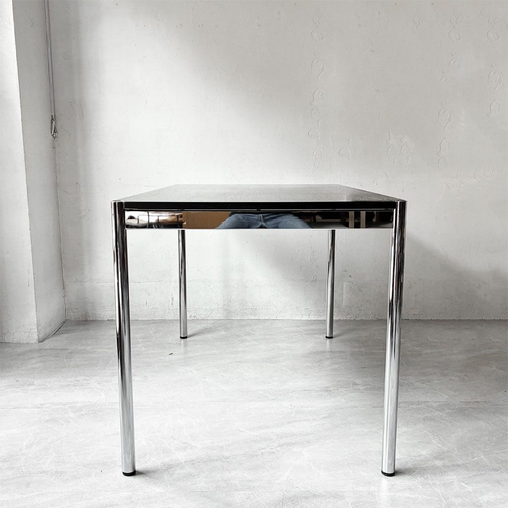 USM Haller USMハラーテーブル ワーキングデスク ダイニングテーブル オーク材 ブラック W125cm アジャスター付 スイス モダン ★