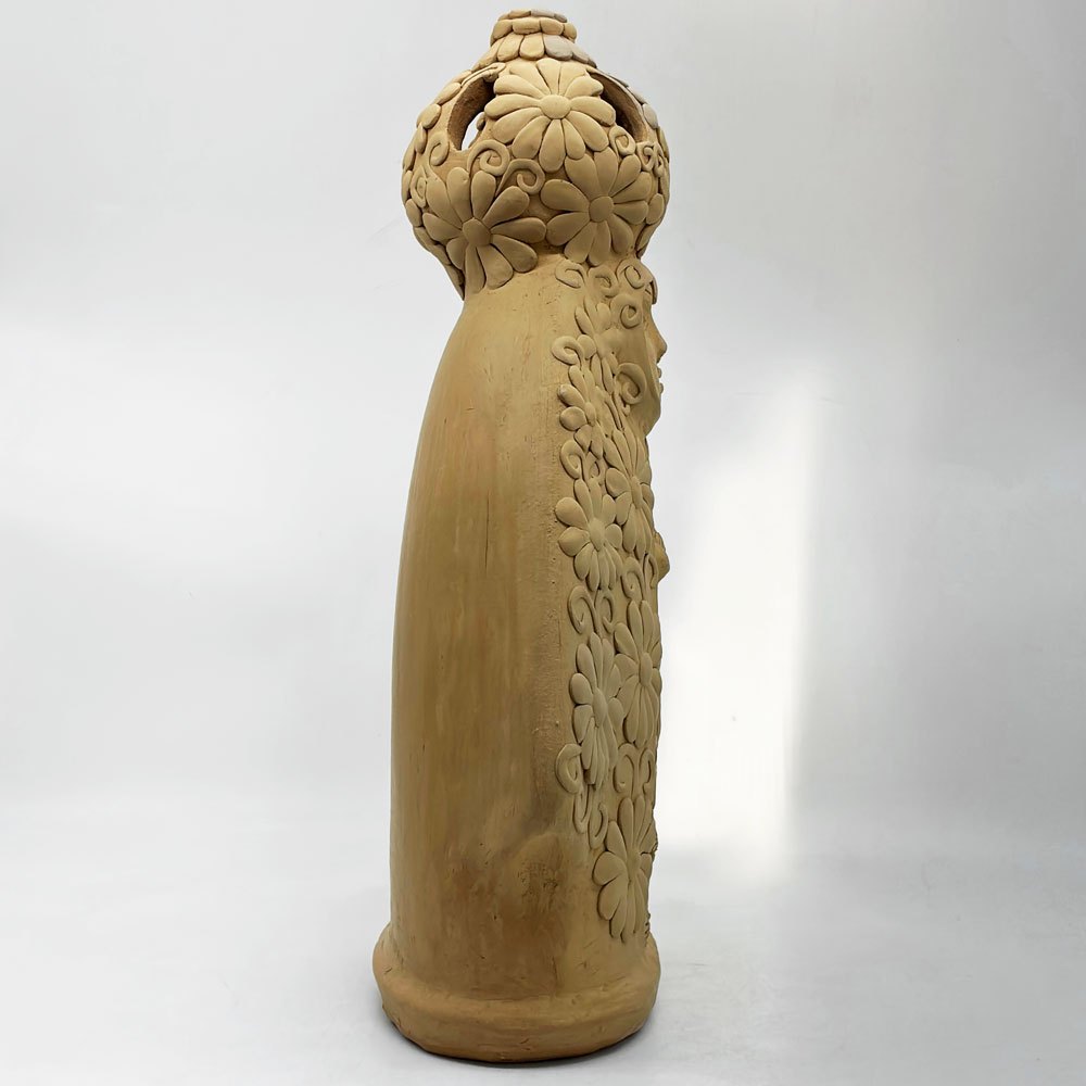 パトリシア・ゲイタン Patricia Gaytan 花模様の聖母マリア像 伝統工芸品 香炉 オブジェ メキシコ  ●