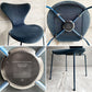 フリッツハンセン Fritz Hansen 3107 セブンチェア フルパティング ベルベット生地 ミッドナイトブルー アルネ・ヤコブセン デンマーク 北欧家具 A ♪