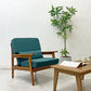 スタンダードトレード STANDARD TRADE Wood Frame Sofa SFA-03C-1p 一人掛けソファ ブルーグリーン ファブリック オーク無垢材 定価：¥240,000- ●