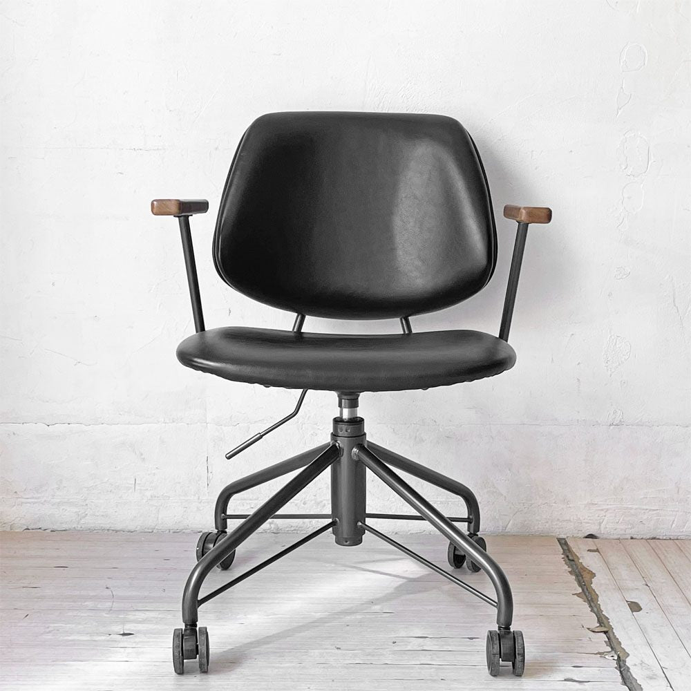 クラッシュゲート CRASHGATE ノットアンティークス Knot Antiques アボック ABOCK デスクチェア ブラック オーク材 肘付き 展示美品 ★
