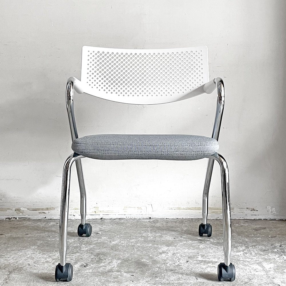 ヴィトラ vitra ビザロール Visaroll デスクチェア ミーティングチェア グレー系 ファブリック キャスターベース スタッキング アントニオ・チッテリオ A ■