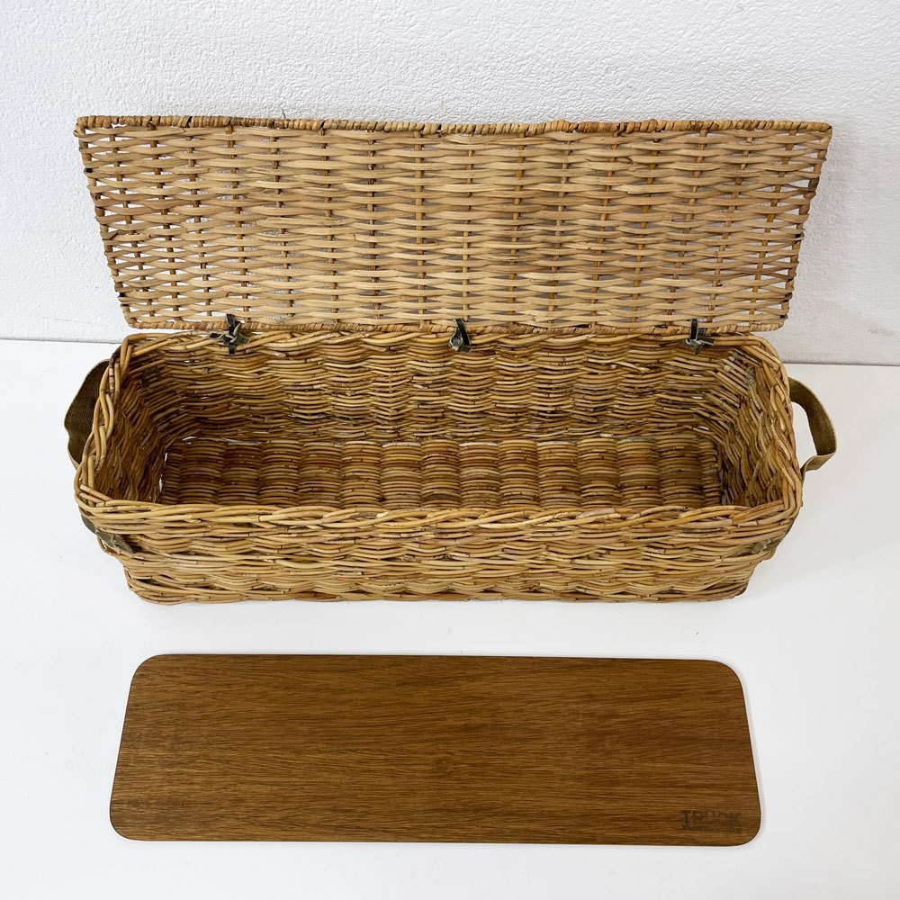トラックファニチャー TRUCK FURNITURE RT バスケット RT BASKET RTB-1  フタ付き ラタン 布持ち手 底板 定価19,800円 ●