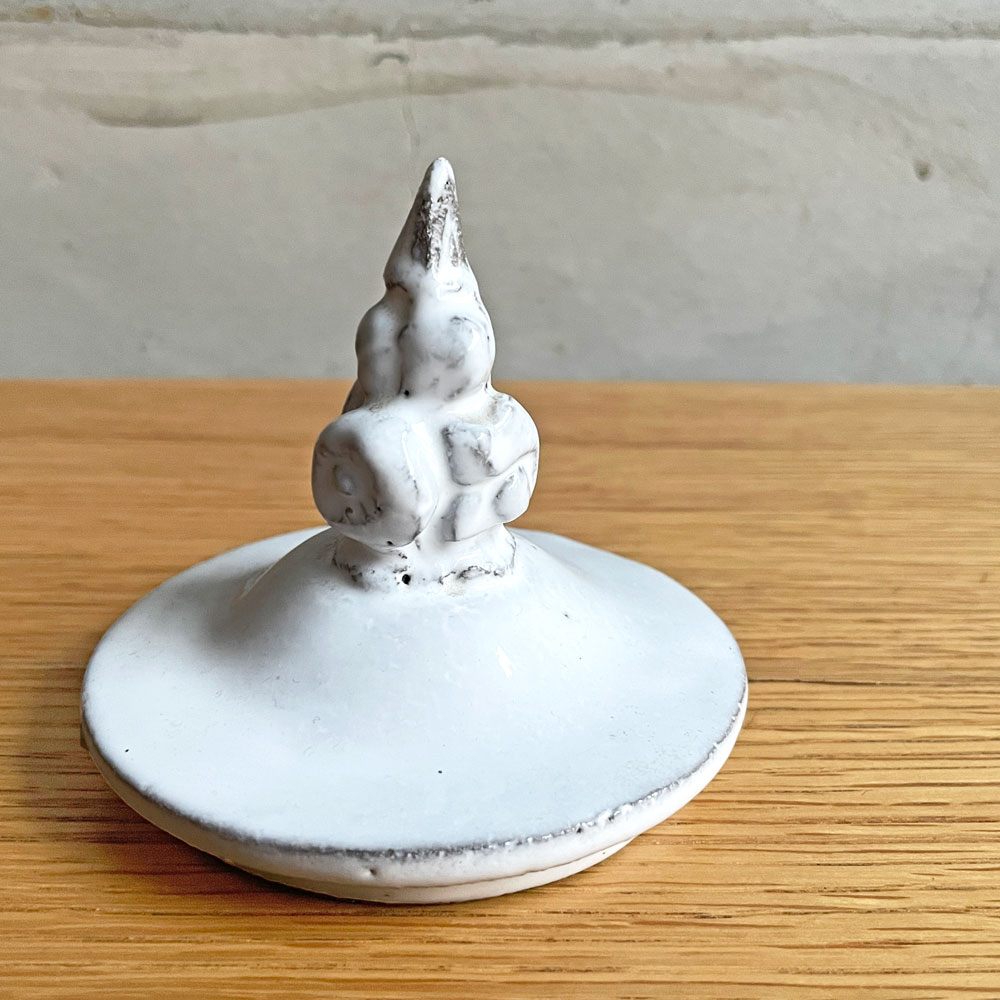 アスティエ・ド・ヴィラット Astier de Villatte グラン・シャレ Grand Chalet キャンドルカバー Bouquet shaped handle キャンドルリッド グラスキャンドル用 陶器 フランス ♪
