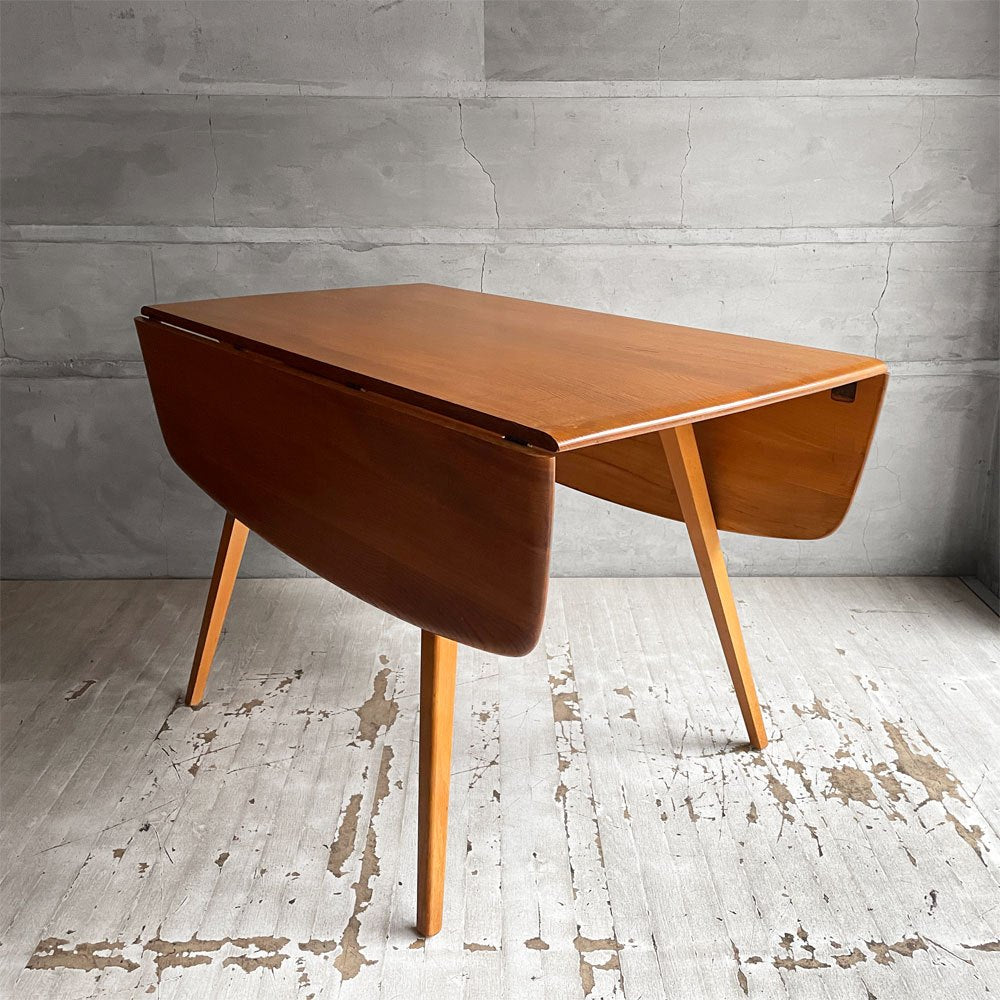 アーコール Ercol ドロップリーフテーブル バタフライテーブル ダイニングテーブル エルム材×ビーチ材 UKビンテージ 英国家具 ♪