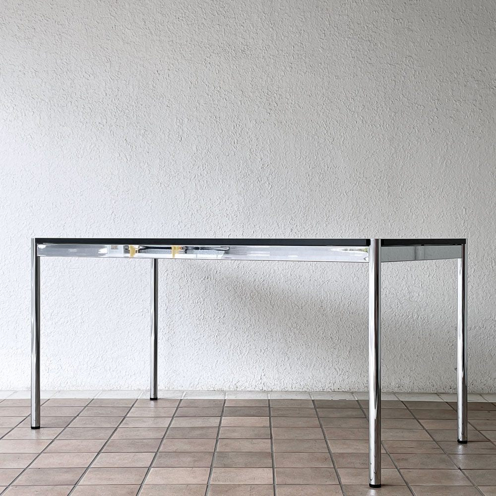 USMモジュラーファニチャー USM Haller USMハラーテーブル ワーキングデスク ダイニングテーブル W150×D75×H74cm アジャスター パールグレーラミネート(ホワイト) 高さ調整機能付 A ◇