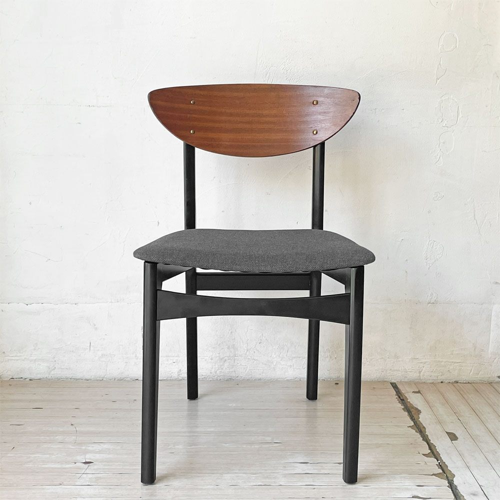ネイサンファニチャー NATHAN Furniture チークプライウッド ブラックフレーム ダイニングチェア UKビンテージ 北欧スタイル ★