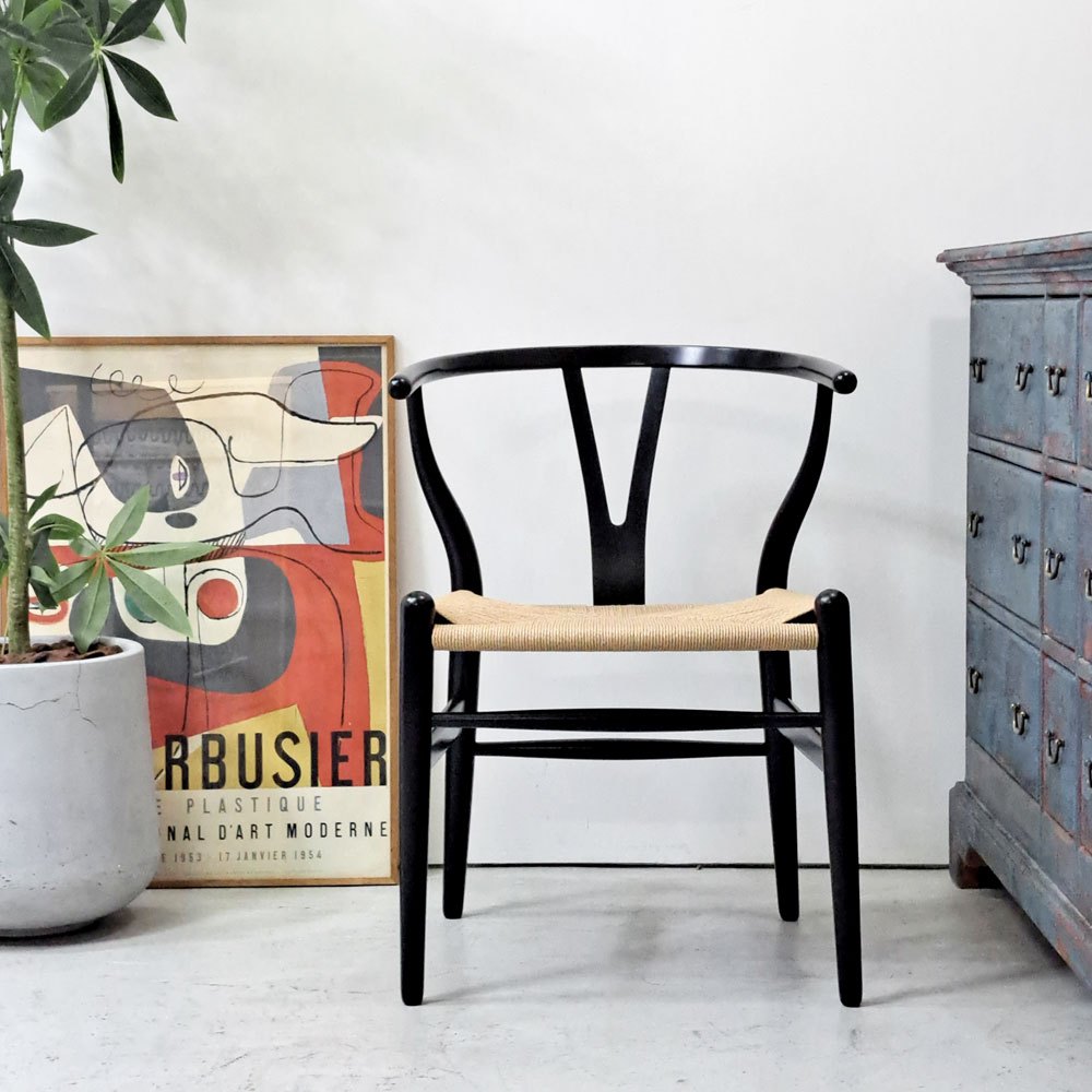 カールハンセン&サン Carl Hansen&Son CH24 Yチェア ブラックラッカー × ナチュラルペーパーコード ビーチ材 ハンス J. ウェグナー 北欧 デンマーク フルリペア品 ●