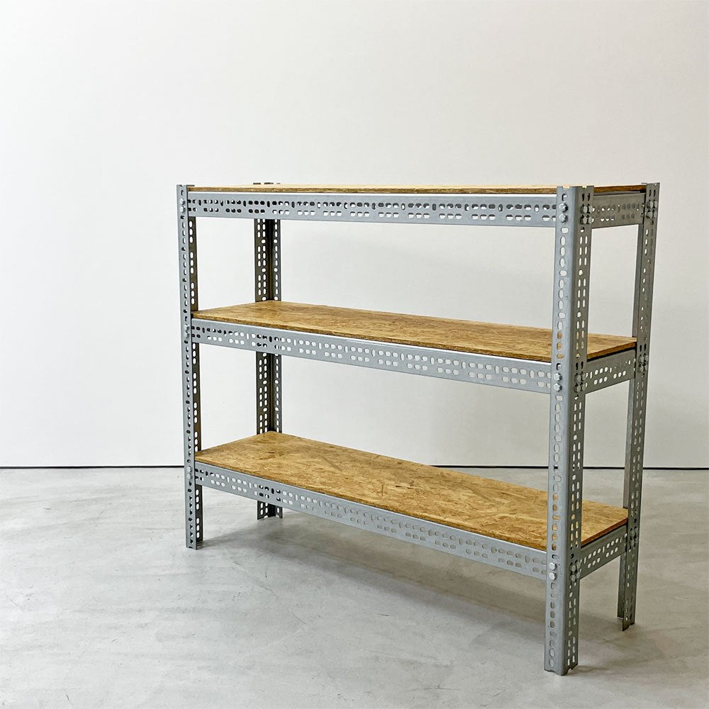 リオン LYON アングルシェルフ SLOTTED ANGLE SHELF 3段 オープンシェルフ OSB材 スチール オーダーサイズ P.F.S.取扱 ●