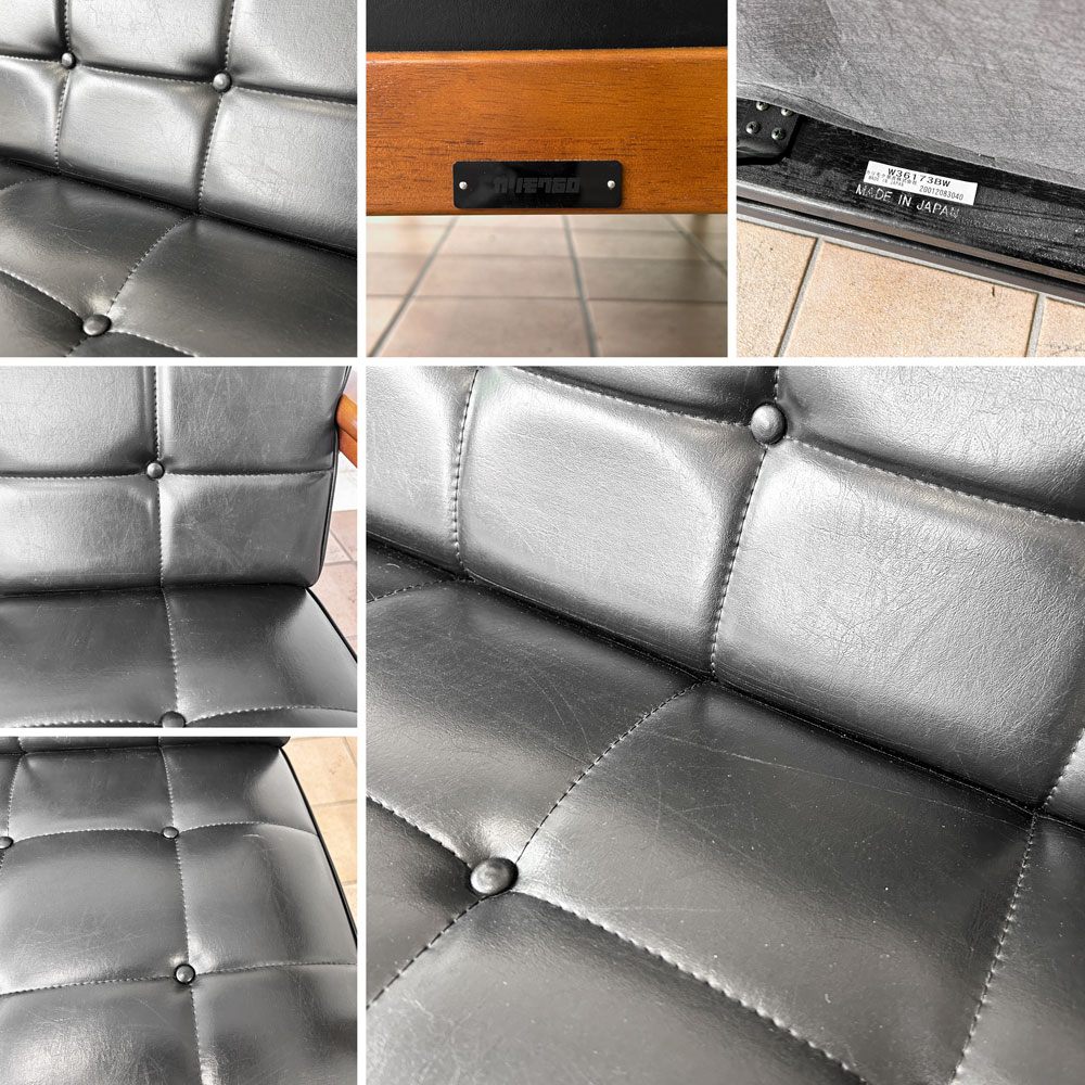 カリモク60 karimoku60 ロクマル Kチェア 2シーター ソファ スタンダードブラック レトロモダン ミッドセンチュリー 国産家具 ◇