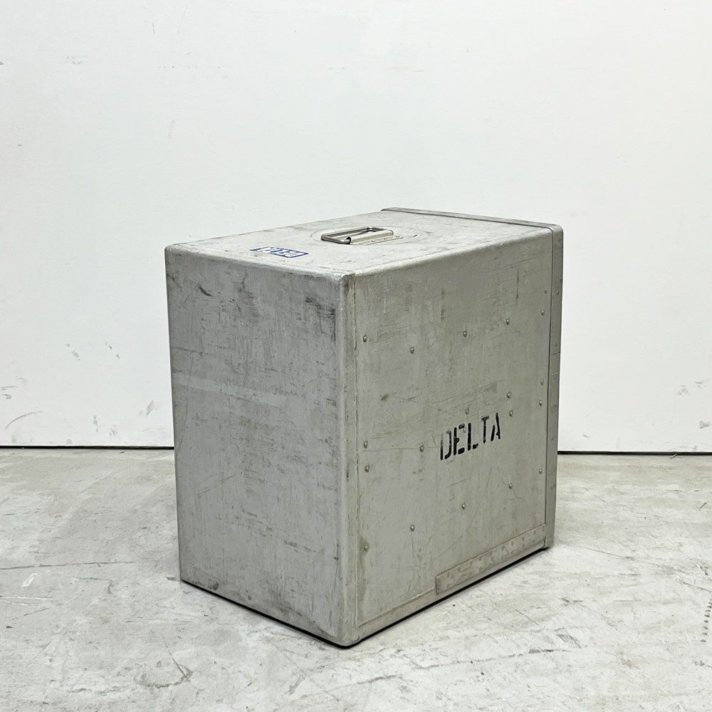 DELTA航空 ビンテージ ギャレーコンテナ ボックス Galley Box アルミ製 1ドア 6段 棚板付き 1960～70`s US Vintage A ●