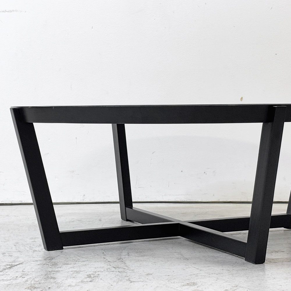 カッシーナイクスシー CASSINA ixc. ラーゴ LAGO ダークグレーガラス センターテーブル Ø90cm ミニマルモダン イタリア ●