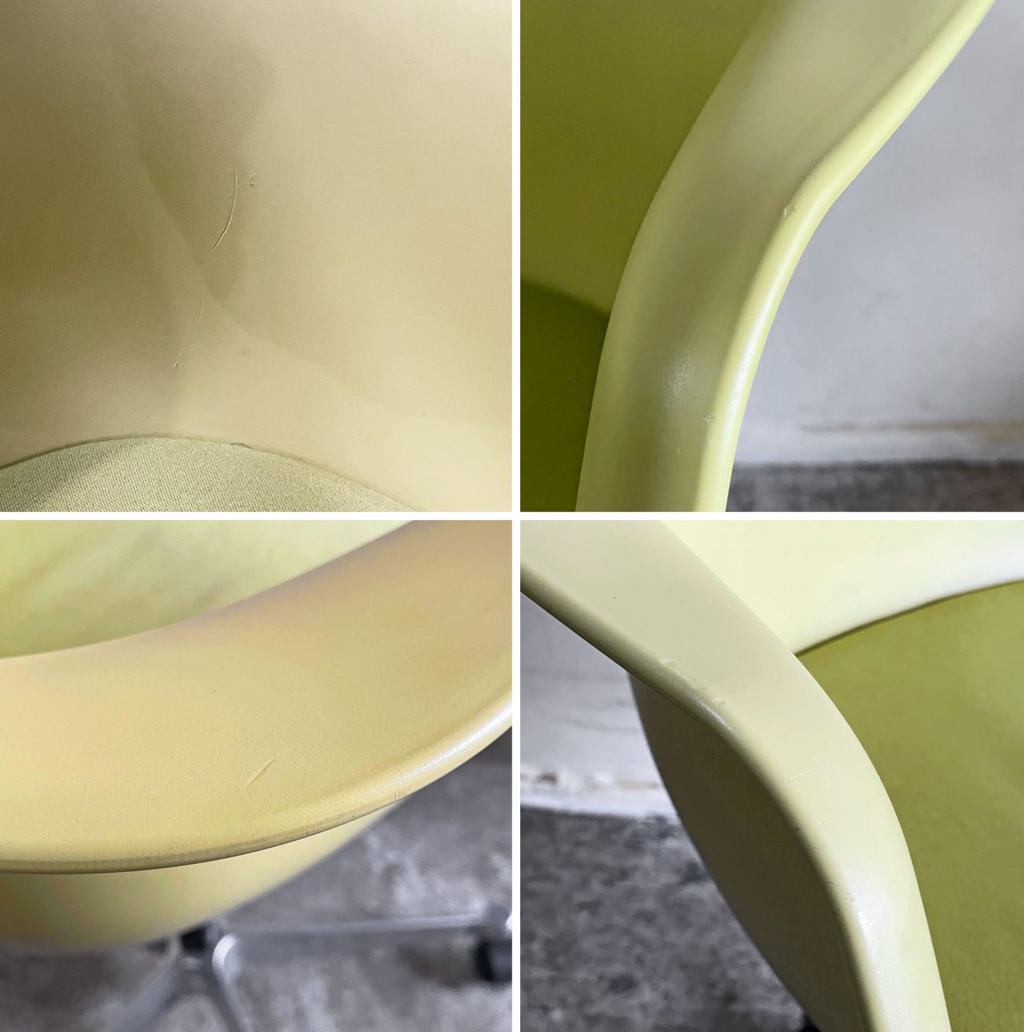ハーマンミラー Herman Miller ヴィトラ vitra アームシェルチェア ポリプロピレン イエロー キャスターベース クッション仕様 昇降機能付き イームズ ■
