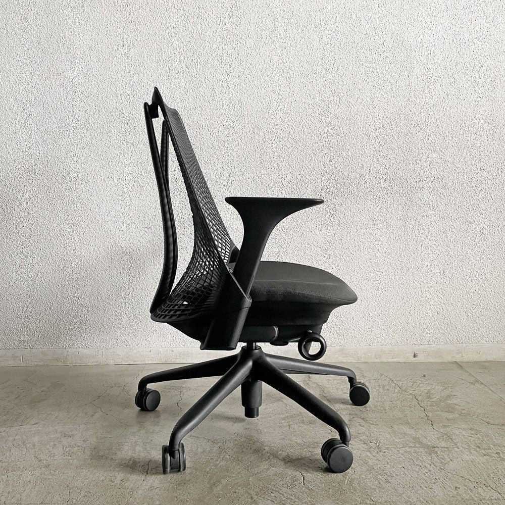 ハーマンミラー Herman Miller セイルチェア SAYL CHAIR デスクチェア オフィスチェア ブラック ミドルバック イヴ・ベアール 2016年製 旧モデル 〓