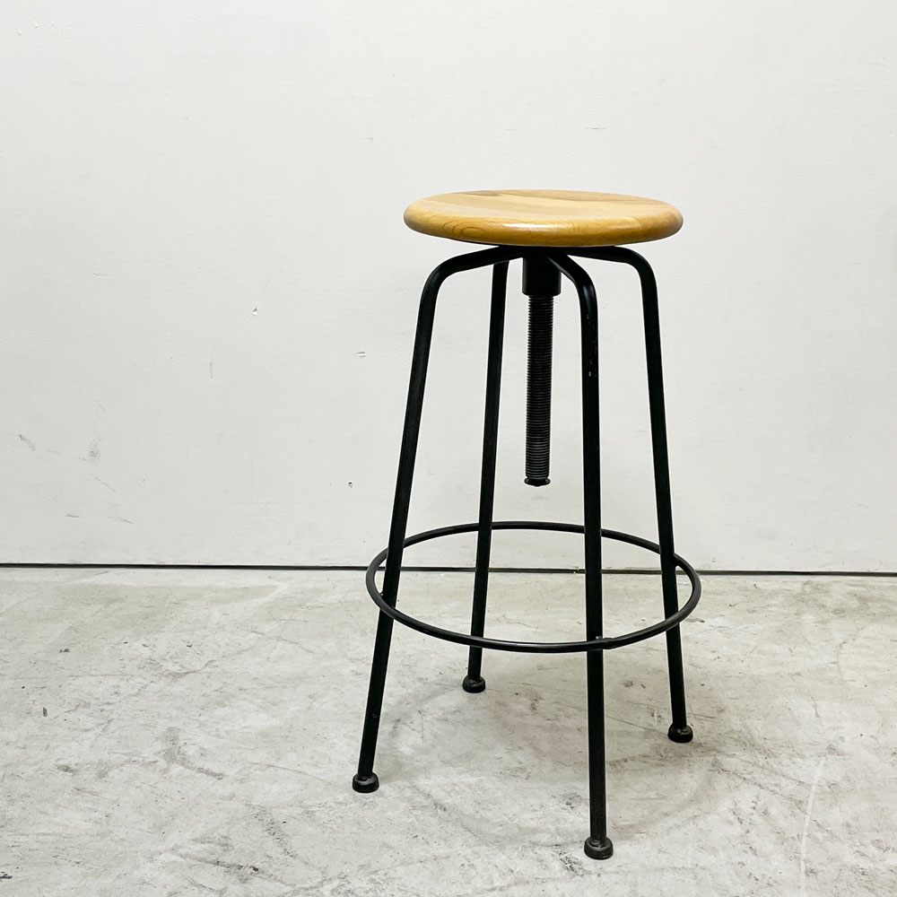 クラッシュゲート CRASHGATE ノットアンティークス Knot Antiques コンベックス CONVEXⅢ STOOL ハイスツール Lサイズ オーク材 昇降式 ●