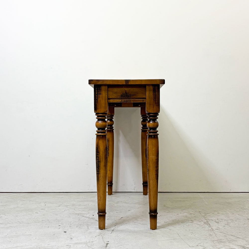 ビンテージスタイル Vintage Style パイン材 コンソールテーブル デスク カウンターデスク 1ドロワー W120×D45×H90cm カントリースタイル ●