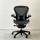 ハーマンミラー Herman Miller アーロンチェア クラシック Bサイズ ポスチャーフィット フル装備 グラファイトベース デスクチェア オフィスチェア ●
