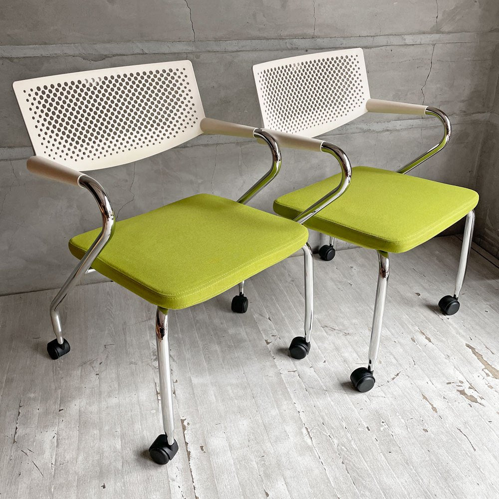 ヴィトラ vitra ビザロール Visaroll デスクチェア スタッキングチェア キャスター ファブリック アントニオ・チッテリオ 2脚SET ♪