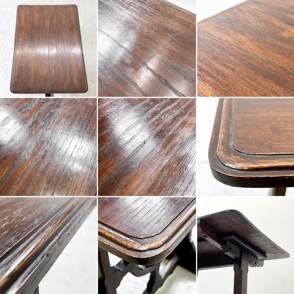 英国ビンテージ UK Vintage コンソールテーブル スモールデスク オーク材 ゴシック様式 1920年頃 アンティーク 英国家具 ●
